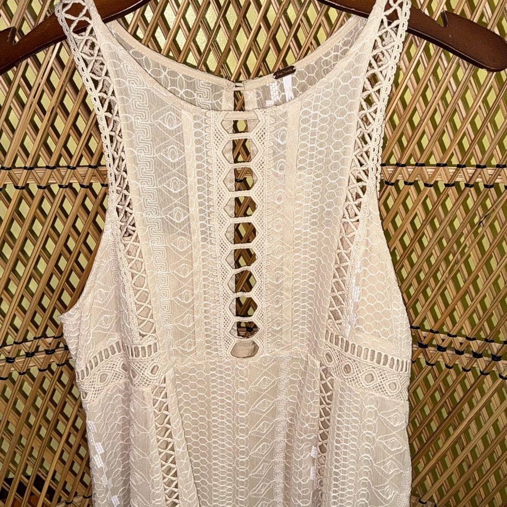 Free People Wherever You Go Mini Dress Ivory Size 6 - Picture 10 of 16